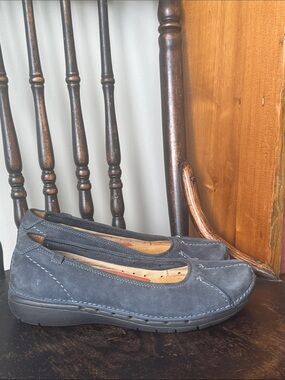 Clarks Unstructured Brown Leather Comfort Flats Shoes Size 7M